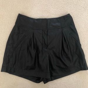 Faux leather high waisted shorts